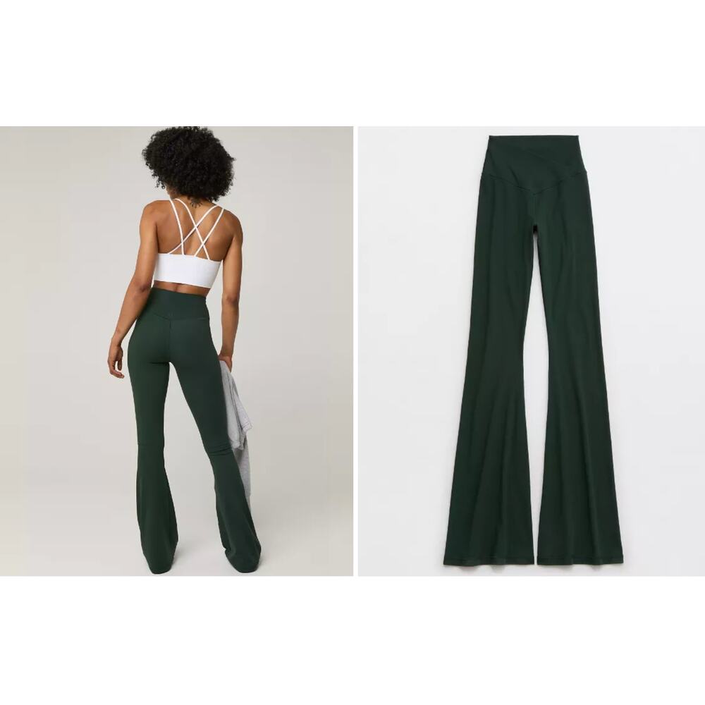 OFFLINE By Aerie Real Me High Waisted Crossover Flare Legging  S Teal